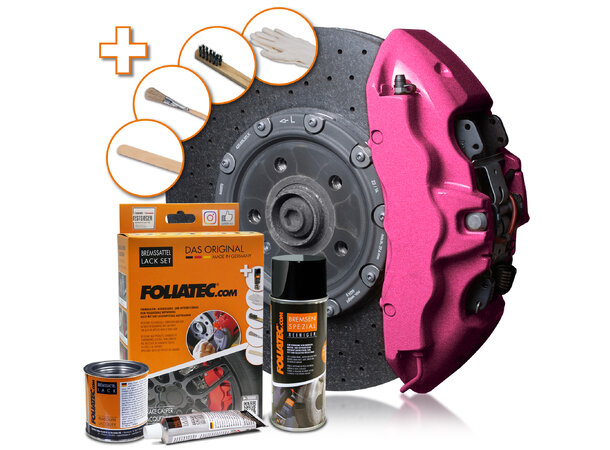 Foliatec Brake Caliper Lacquer Set Hot pink metallic, 3 components 