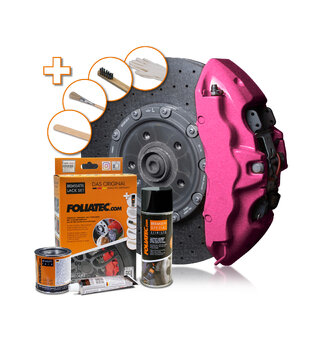 Foliatec Brake Caliper Lacquer Set Hot pink metallic, 3 components