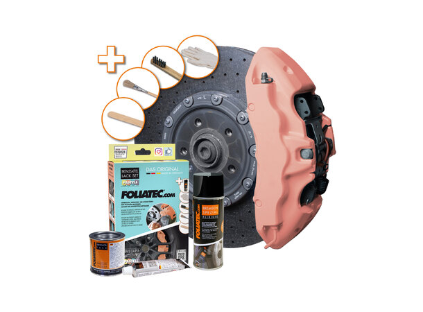 Foliatec Brake Caliper Lacquer Set Juicy peach, 3 components 