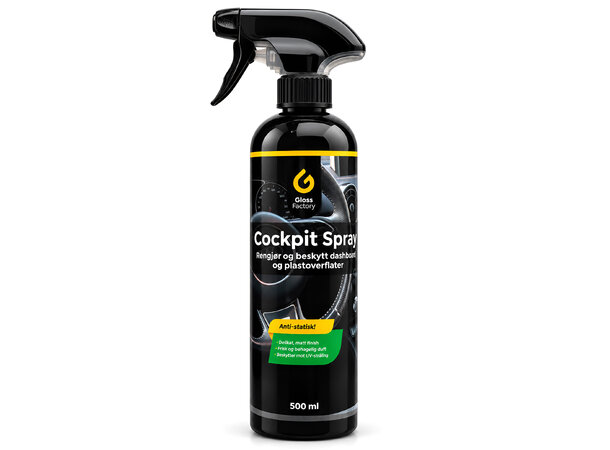 Gloss Factory Cockpit Spray, 500 ml Rengjør, beskytter, antistatisk, 500ml 
