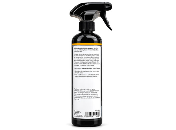 Gloss Factory Cockpit Spray, 500 ml Rengjør, beskytter, antistatisk, 500ml 