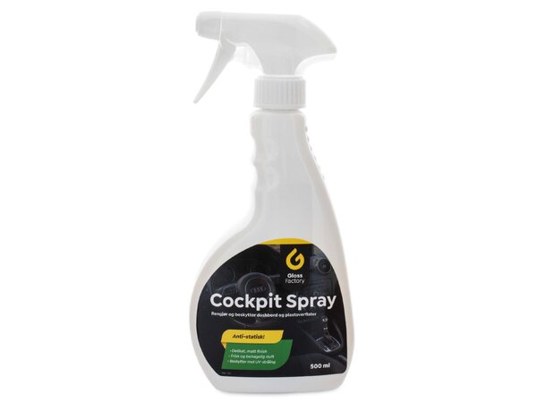 Gloss Factory Cockpit Spray, 500 ml Rengjør, beskytter og antistatisk effekt