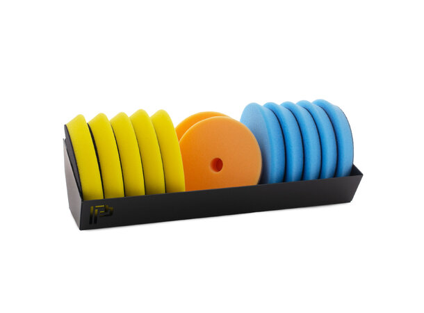 Gloss Factory Komplett Poleringsputer 12 puter + Poka Premium Hylle for puter 