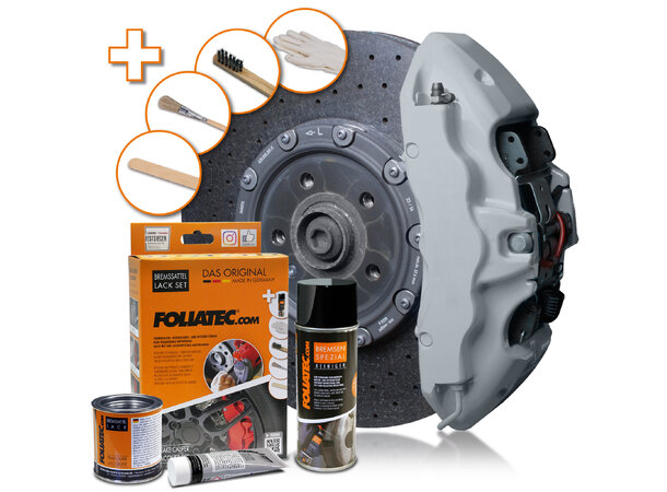 Foliatec Brake Caliper Lacquer Set Circuit grey glossy, 3 components 