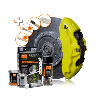 Foliatec Brake Caliper Lacquer Set NEON YELLOW, 4 components