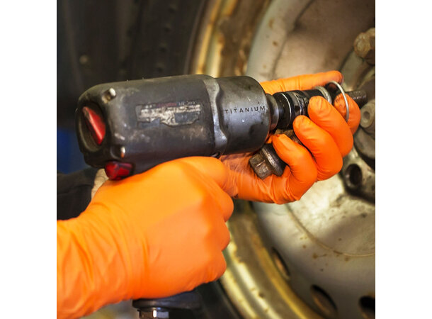 Granberg engangshanske Nitril Chemstar® Nitril, pudderfri. Oransje farge, 27 cm 