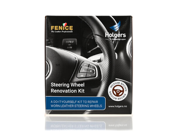 Fenice Steeringwheel Renovation Kit Oppfarg.kit til ratt.Farge Medium Brown 
