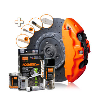 Foliatec Brake Caliper Lacquer Set NEON ORANGE, 4 components