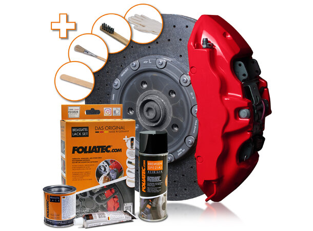 Foliatec Brake Caliper Lacquer Set Racing rosso, 3 components 