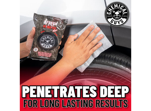 Chemical Guys VRP Wipes Utv og inv plastfornyer, 50stk 