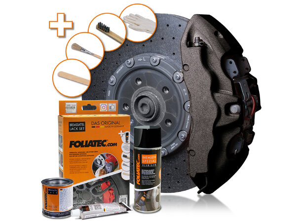 Foliatec Brake Caliper Lacquer Set Carbon metallic, 3 components 