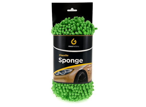 Gloss Factory Chenille Sponge Mikrofibersvamp med håndstrikk 