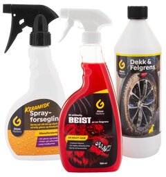 Rene forseglede felger og dekk Komplett kit for skikkelig resultat!