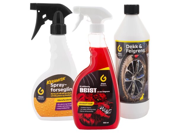 Rene forseglede felger og dekk Komplett kit for skikkelig resultat! 