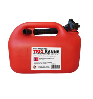 Trio Drivstoffkanne 5 liter kanne for bensin og diesel R&#248;d