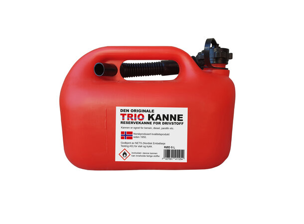 Trio Drivstoffkanne 5 liter kanne for bensin og diesel Rød