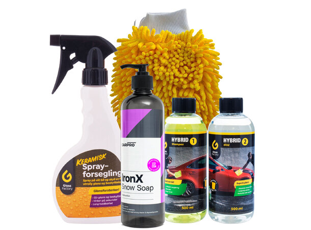 Vedlikeholdskit for coatet bil Rens coatingen og boost glansen 