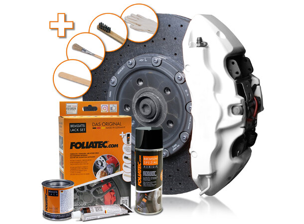 Foliatec Brake Caliper Lacquer Set Pure white, 3 components 