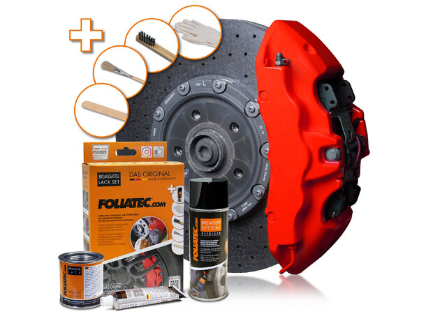 Foliatec Brake Caliper Lacquer Set Racing rosso matt, 3 components 