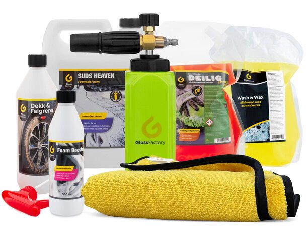 Gloss Factory Skum- og Bøttevask Fullstendig bilvask med skumkanon 