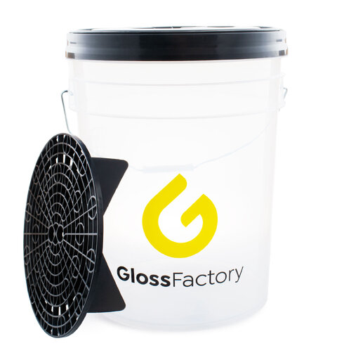 Gloss Factory Vaskebøtte Komplett Sort 20 l. solid vaskebøtte med lokk og rist