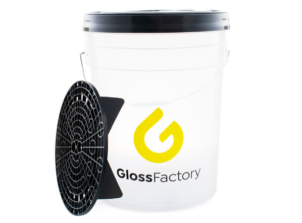 Gloss Factory Vaskebøtte Komplett Sort 20 l. solid vaskebøtte med lokk og rist