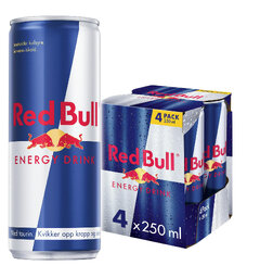 Red Bull Regular 250ml 4 pk energidrikk m/ sukker
