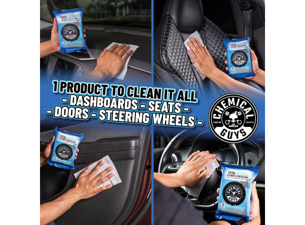 Chemical Guys Total Interior Wipes Interiør Rens & Beskyttelse 50 st