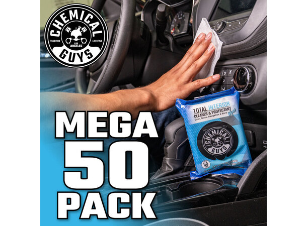 Chemical Guys Total Interior Wipes Interiør Rens & Beskyttelse 50 st