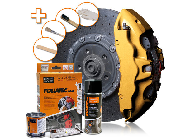 Foliatec Brake Caliper Lacquer Set Prestige Gold Metallic 