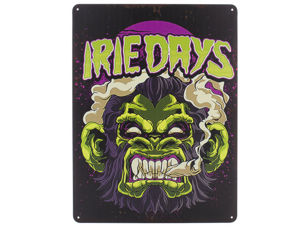 Metallskilt, Irie days, 30x40 cm Flate skilt i aluminium, runde hjørner 