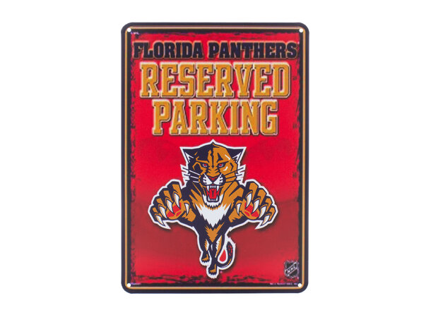 Metallskilt, Reserved Parking, 20x30 cm Flate skilt i aluminium, runde hjørner 