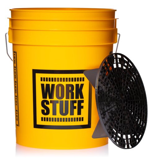 Work Stuff Bucket Yellow Wash 20L ekstra solid vaskeb&#248;tte, m/ rist