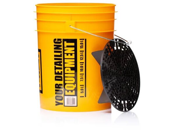 Work Stuff Bucket Yellow Wash 20L ekstra solid vaskebøtte, m/ rist 