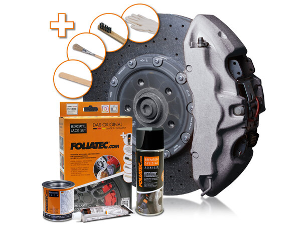 Foliatec Brake Caliper Lacquer Set Stratos silver metallic, 3 components 