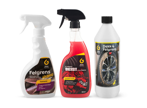 Gloss Factory Alle Felgrens Alle 3 typer felgrens samlet 
