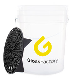 Gloss Factory vaskebøtte med rist Stor, solid vaskebøtte, transparent 20L
