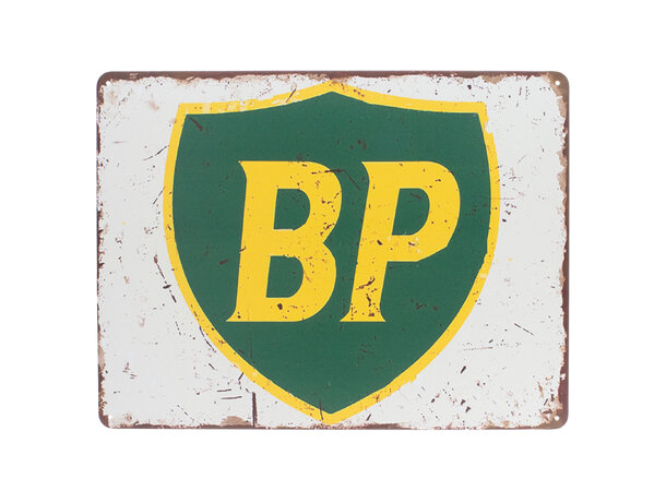 Metallskilt, BP, 30x40 cm Flate skilt i aluminium, runde hjørner 