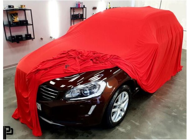 Poka Premium biltrekk i stoff - rød Til SUV og stor bil  7,3 x 4,9 meter 
