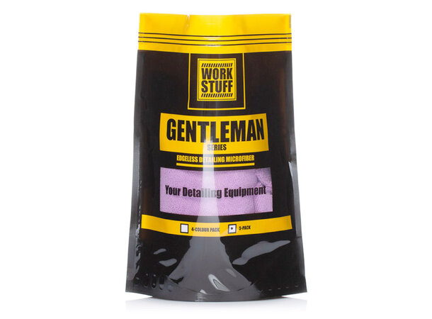 Work Stuff Gentleman Basic 5-Pack Purple Sømløs mikrofiberklut, 350gsm, 40x40cm 