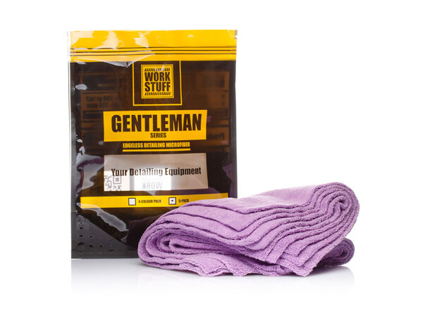 Work Stuff Gentleman Basic 5-Pack Purple Sømløs mikrofiberklut, 350gsm, 40x40cm 