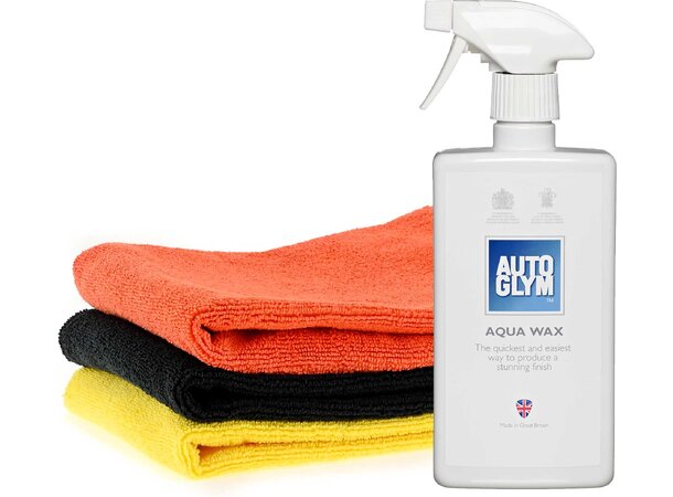 Autoglym Rapid Aqua Wax Bundle Latmannsvoks inkludert 3 mikrofiberklut 