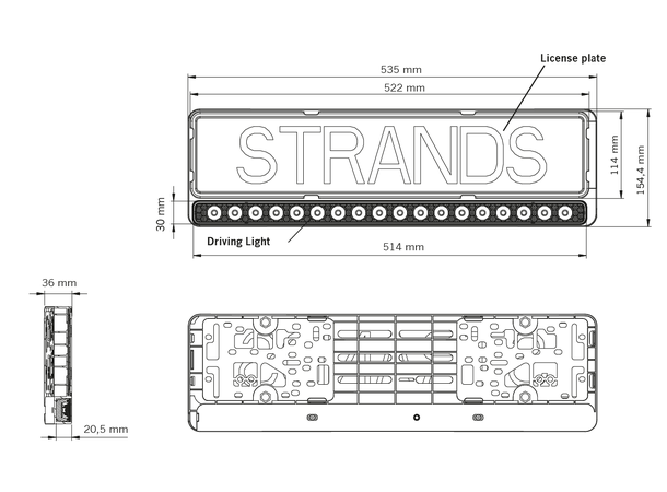 LED-bar med Skilt-holder fra Strands – Innovasjon møter stil
