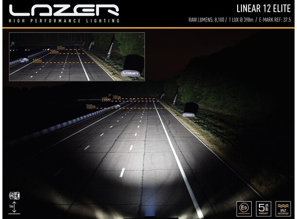 LedBar LAZER LINEAR 12, Slankt LED Fjernlys med Optimalt Lysspredning