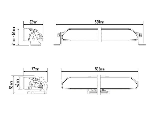 LedBar LAZER LINEAR 18, Slankt LED Fjernlys med Optimalt Lysspredning