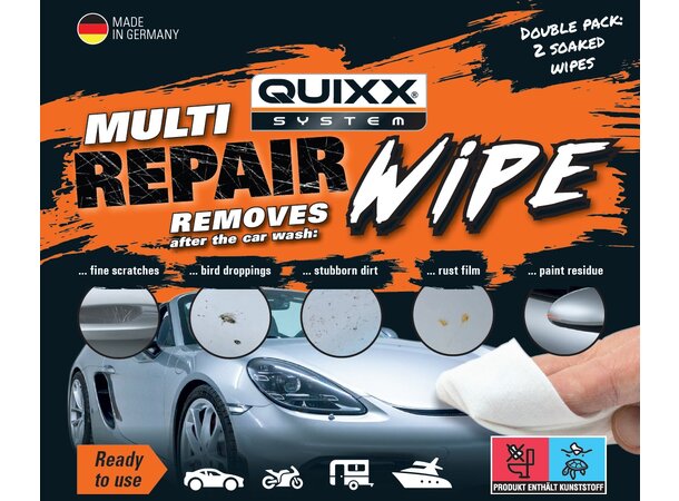 Quixx Multi Repair Wipes 2 pk, reparasjons wipes for lakk