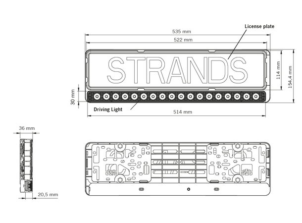Strands Nuuk E-Line LED Fjernlys – 8100 lumen, 444 m kastelengde