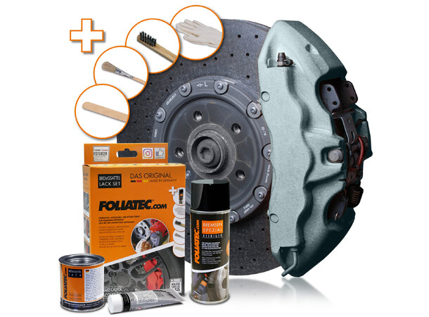Foliatec Brake Caliper Lacquer Set Marina Bay Silver Metallic 3 components 