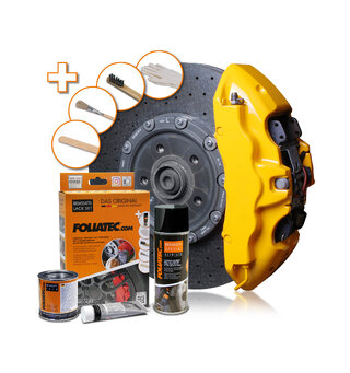 Foliatec Brake Caliper Lacquer Set Performance Yellow, 3 components