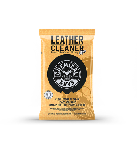 Chemical Guys Leather Cleaner Car Wipes For Lær, kunstig lær og vinyl, 50 stk